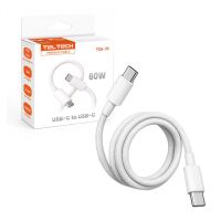 Teltech Kabel 3A USB-C USB-C 60W 1m weiß geflochten...
