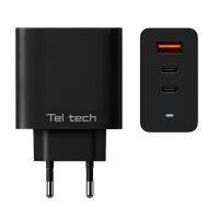 Teltech Power Charger GaN USB / 2x USB-C 65W QC PD...