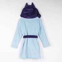 Blauer Bademantel aus Korallenfleece für Kinder