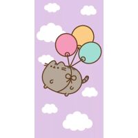 PUSHEEN Handtuch mit Katze aus 100 % Baumwolle, 70 x 140 cm