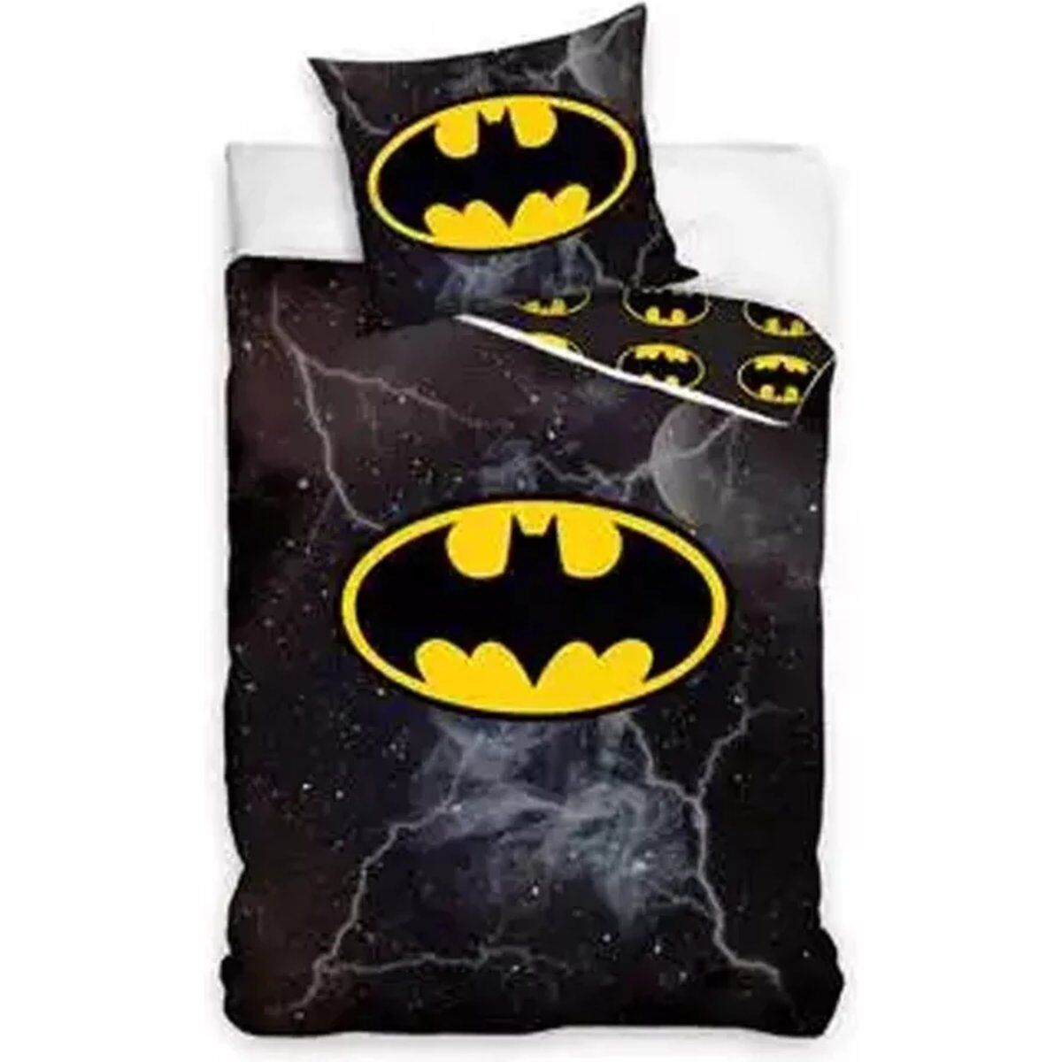 BATMAN Bettwäsche-Set aus 100 % Baumwolle, 140 x 200 + 65 x 65 cm