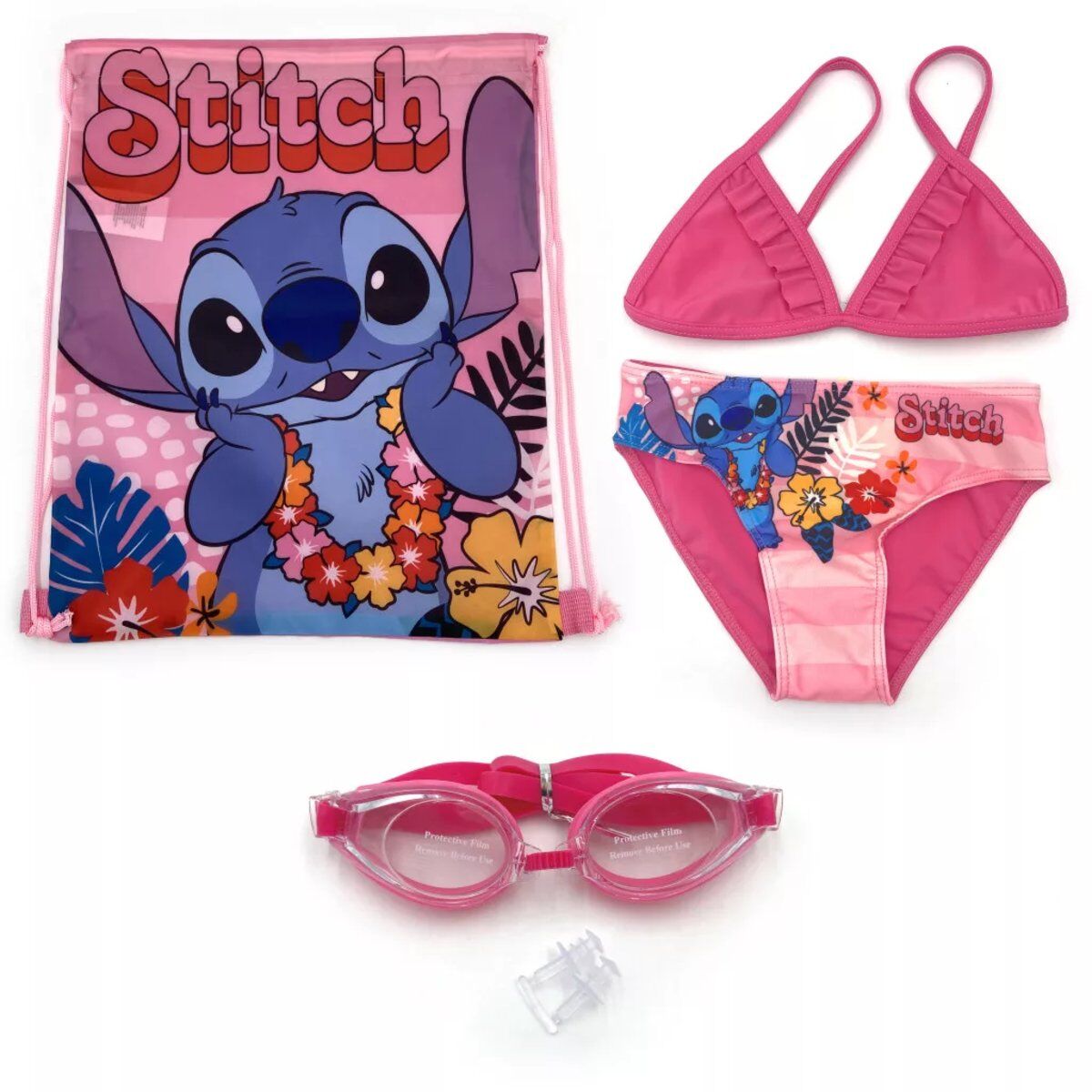 Disney Stitch 3-teiliges Strandset (Sporttasche + Schwimmbrille +