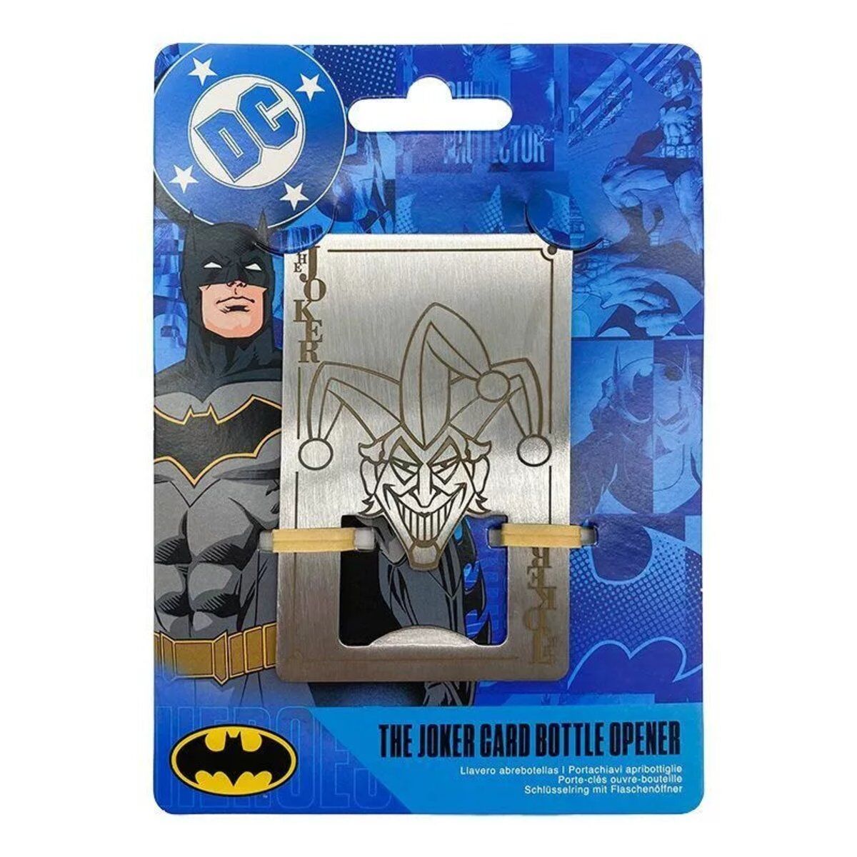 Flaschenöffner in Spielkartenform mit Batman/DC Comics Joker-Muster